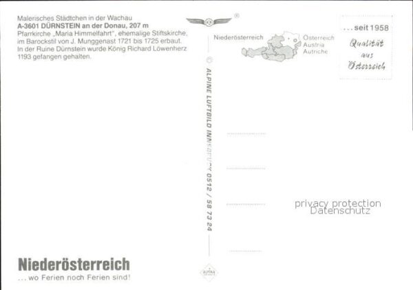 Duernstein Wachau Fliegeraufnahme Pfarrkirche Maria Himme – Bild 2