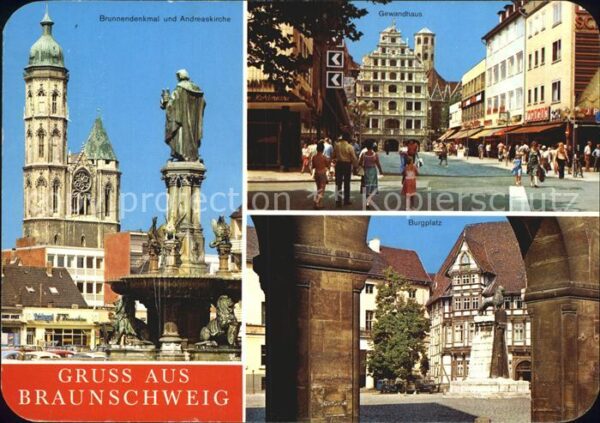 Braunschweig Brunnendenkmal und Andreaskirche Gewand
