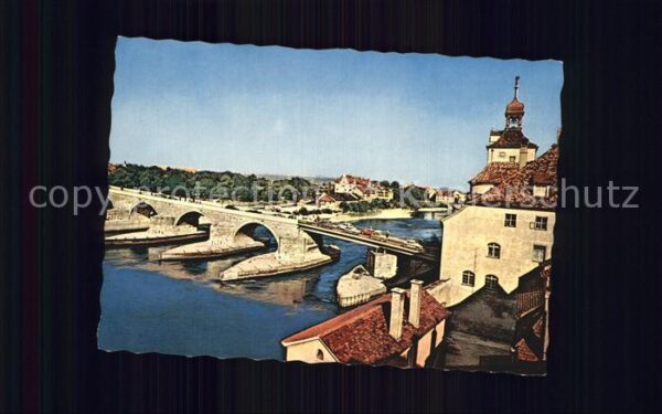 Regensburg Blick auf die Steinerne Brücke