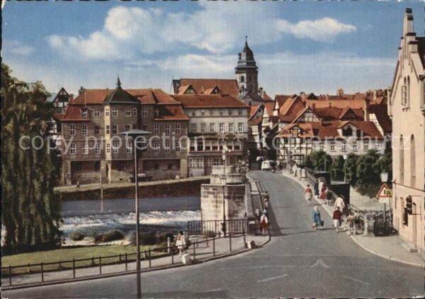 Hannoversch Muenden Werrabrücke mit Eingang zur Stadt