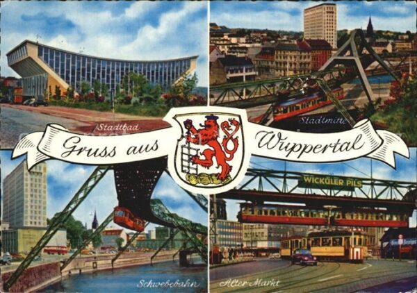 Wuppertal Alter Markt Stadtbad Schwebebahn