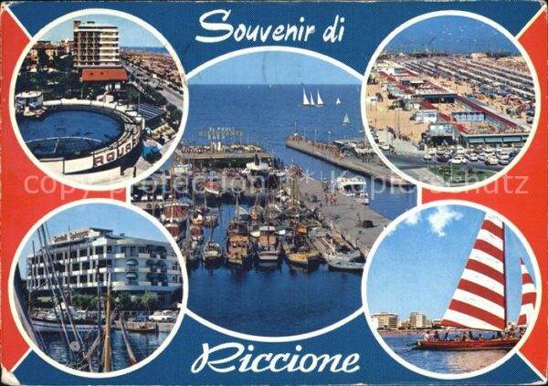 Riccione Fliegeraufnahme Strand Hafen
