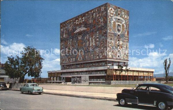 Mexico City Biblioteca Central con Mosaico Mural de