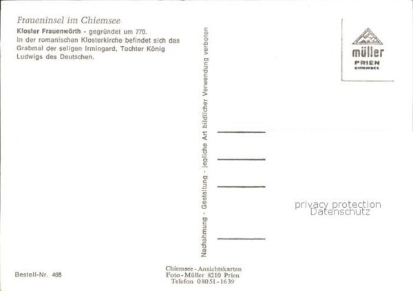 Chiemsee Fraueninsel Kloster Frauenwörth Schiffs – Bild 2