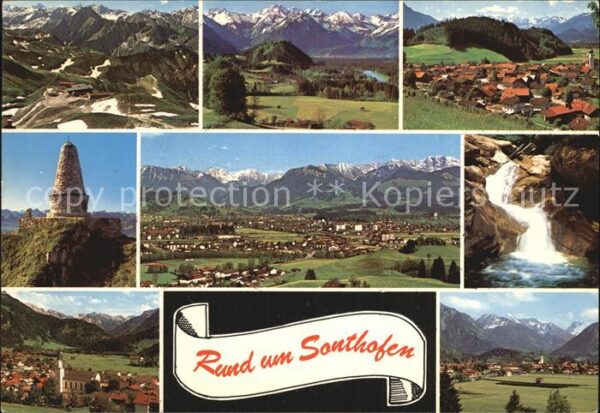 Sonthofen Oberallgaeu Panorama Total Turm Stadtblick Wasserfa
