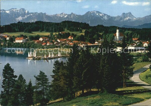 Lechbruck See mit Tiroler und Allgäuer Alpen