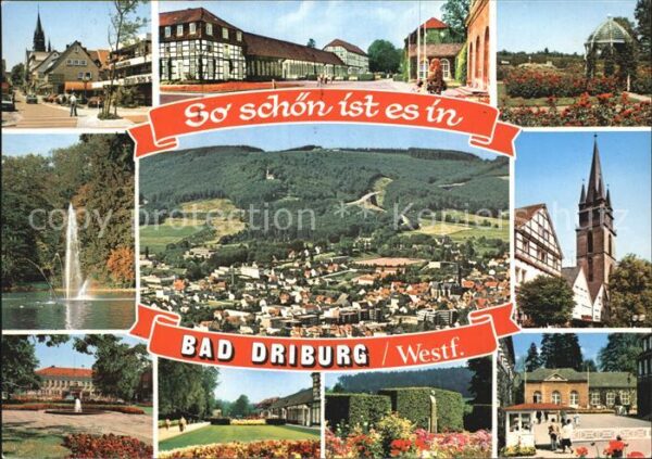 Bad Driburg Orts und Teilansichten Park Fontäne Kir