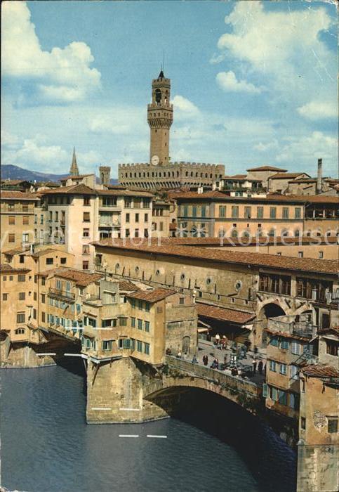 Firenze Florenz Ponte Vecchio e Torre del Palazzo della
