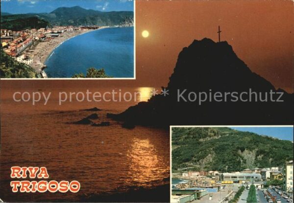 Riva Trigoso Panorama Felsen Strand Promenade
