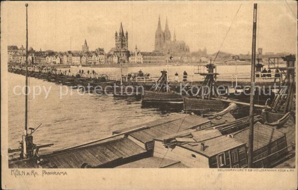 Koeln Rhein Schiffsbrücke am Rhein