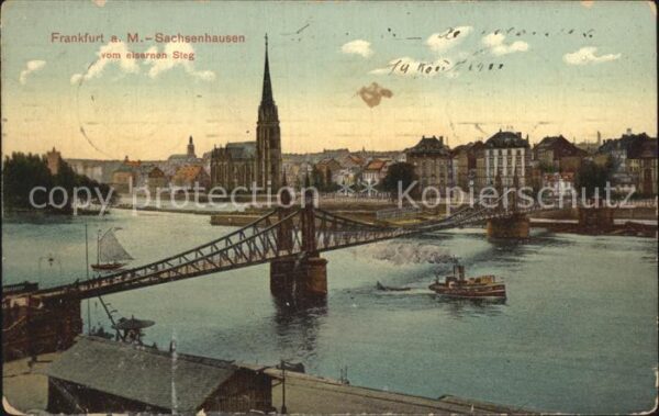 Frankfurt Main Sachsenhausen Eiserner Steg Mainbrücke