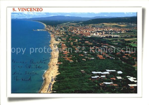 San Vincenzo Toscana Fliegeraufnahme mit Strand