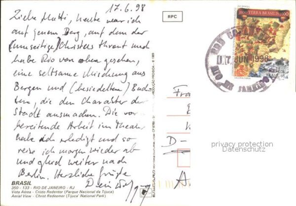 Rio de Janeiro Fliegeraufnahme Cocovado – Bild 2