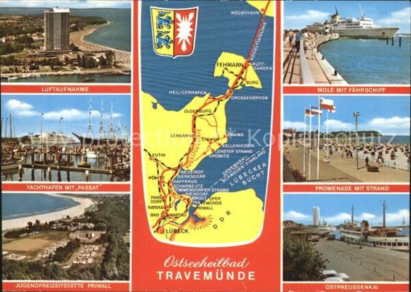 Travemuende Ostseebad Mole Fährschiff Strand Ostpreussenkai Y