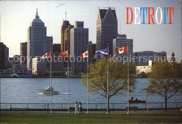 Detroit Michigan View of the eastern shore of Detroit sh