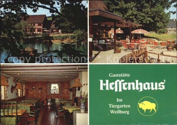 Hirschhausen Oberlahnkreis Gaststätte Hessenhaus Gastraum Gartente