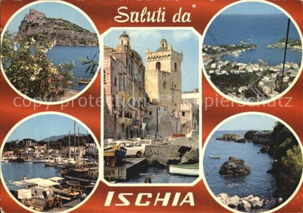 Isola d Ischia Teilansichten Panorama Hafen