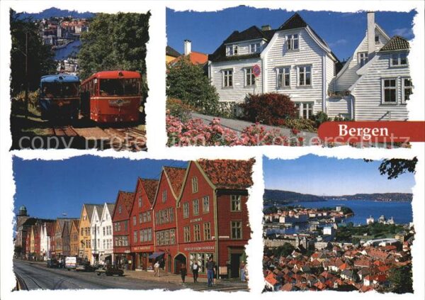 Bergen Norwegen Bergbahnen Teilansichten Panorama