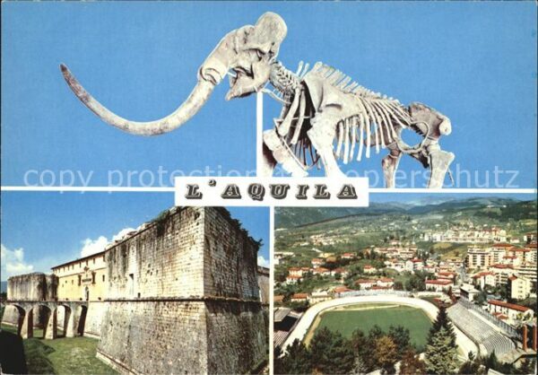 L Aquila Skulptur Schloss Fliegeraufnahme