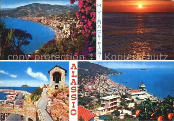ALASSIO Savona Liguria IT Riviera di Fiori Strand Sonnenuntergang