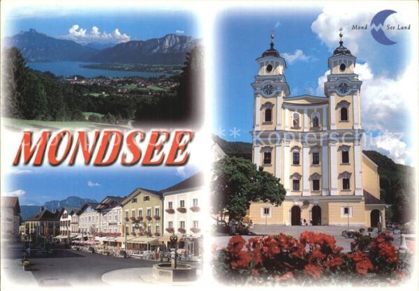 Mondsee Salzkammergut Panorama Teilansicht Kirche