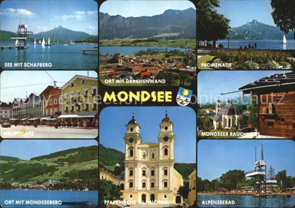 Mondsee Salzkammergut Schafberg Ortsblick Promenade Hauptplat