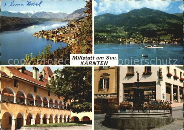 Millstatt Millstaettersee Panorama Arkaden Brunnen