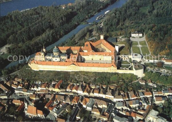 Melk Donau Stift Melk Fliegeraufnahme