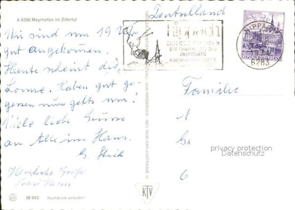 Mayrhofen Zillertal Ortspartie mit Kirche – Bild 2