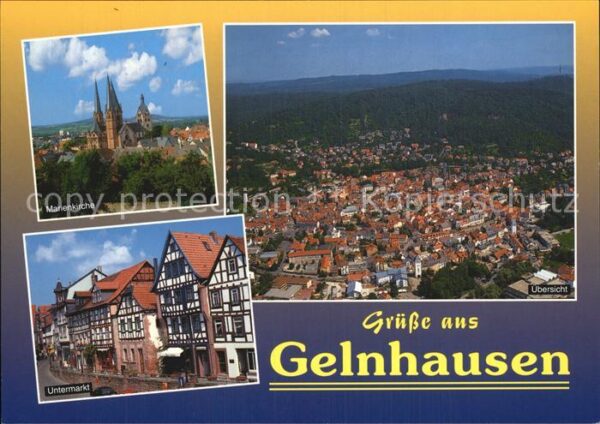 Gelnhausen Untermarkt Marienkirche Fliegeraufnahme