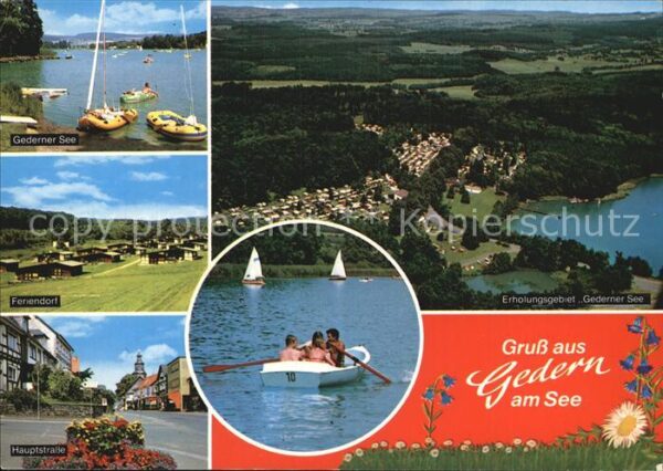 Gedern See Seepartie Fliegeraufnahme Feriendorf Ha