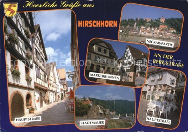 Hirschhorn Neckar Hauptstr Marktbrunnen Stadtmauer Neckar