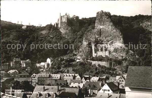 Idar-Oberstein Altstadt mit Felsenkirche und Schlossru