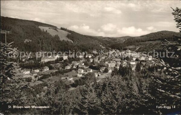 St Blasien Panorama Blick vom Weissenstein Schwarz