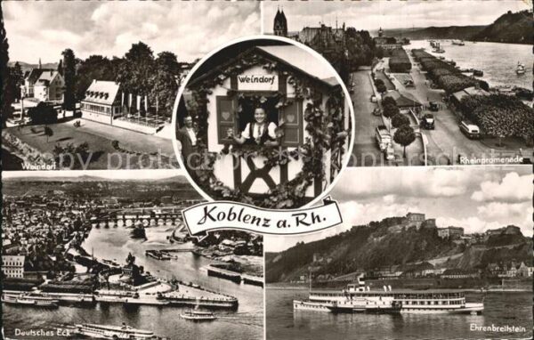 Koblenz Rhein Weindorf Rheinpromenade Deutsches Eck M