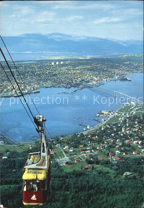 Tromsoe Areal Cable way view of the town and th