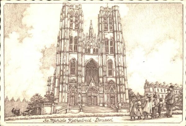 Bruessel Bruxelles St Michael Kathedrale Künstlerkarte