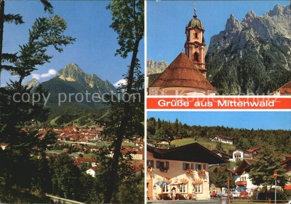 Mittenwald Bayern Panorama Blick zur Wettersteinspitze Ki