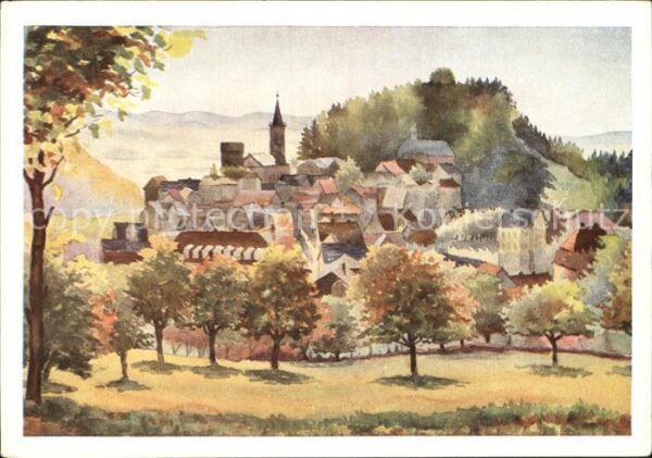 Lindenfels Odenwald Künstlerkarte Kurpick