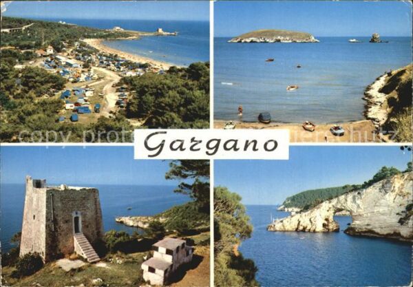 Gargano Panorama Strand Insel Küste Felsen Ruin