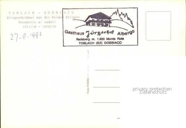 Toblach Suedtirol Kirche Berge Kriegerdenkmal – Bild 2