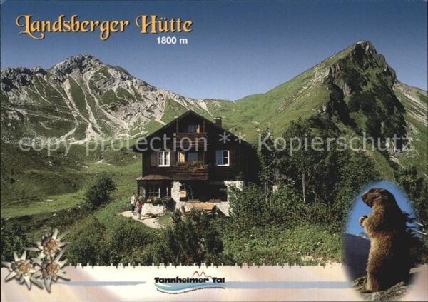 Tannheim Tirol Landsberger Hütte Berghaus mit Steinkar