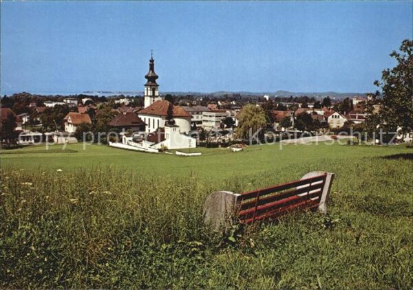 Lochau Bregenz Vorarlberg Ortsansicht mit Kirche Sommerwiese Ruhe