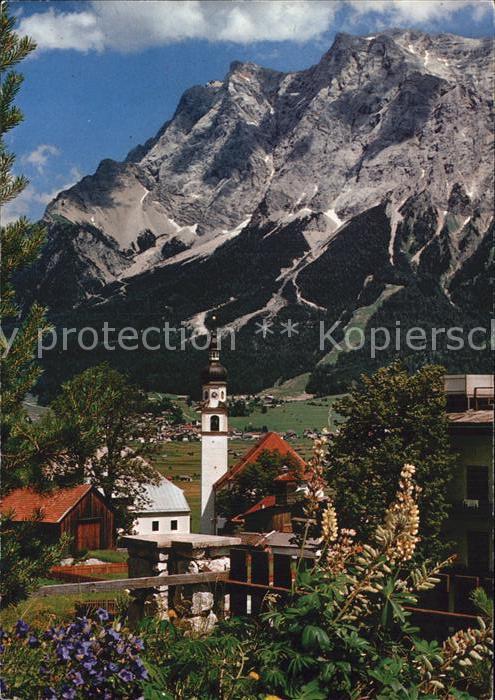 Lermoos Tirol Ortsansicht mit Kirche Zugspitze Wetter