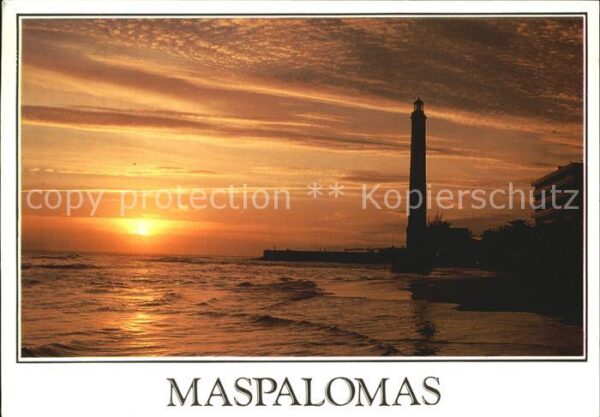 Maspalomas Sonnenuntergang am Meer Leuchtturm