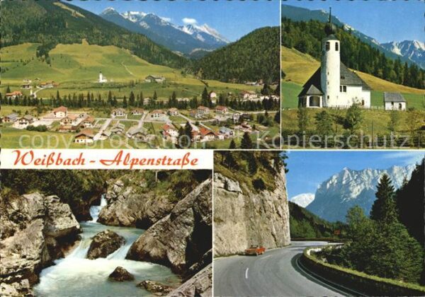 Weissbach Alpenstrasse Bach Kirche Fliegeraufnahme