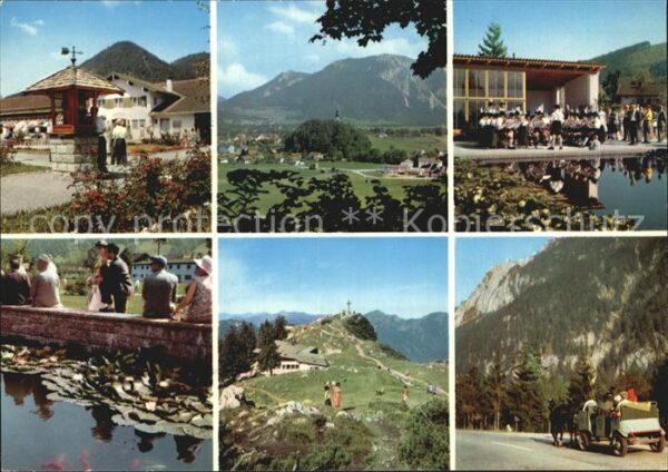 Ruhpolding Kurhaus Rauschberghaus mit Gipfelkreuz