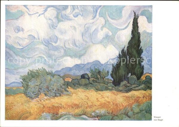 Van Gogh Vincent Getreidefeld mit Cypressen
