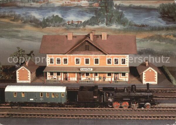 Modellbau-Eisenbahn Lok 344.125 Bahnhof Kamicna