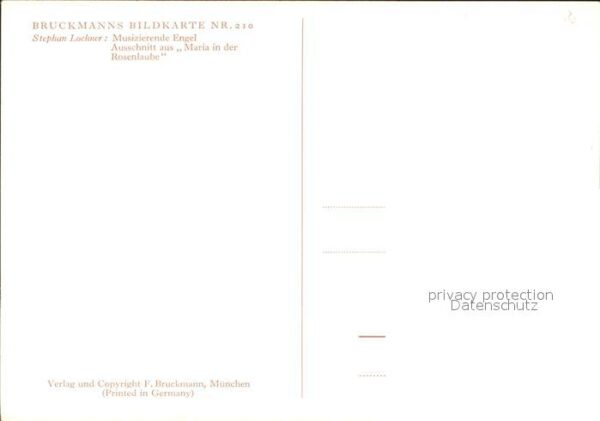 Verlag Bruckmann Nr. 210 Stephan Lochner Musizierende Engel – Bild 2